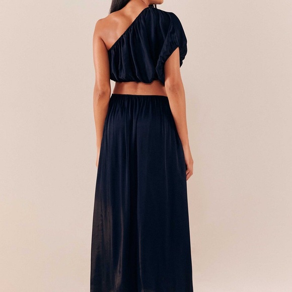 Farm Rio One Shoulder Cutout Dress Black Size M NWT $240 - Picture 3 of 5